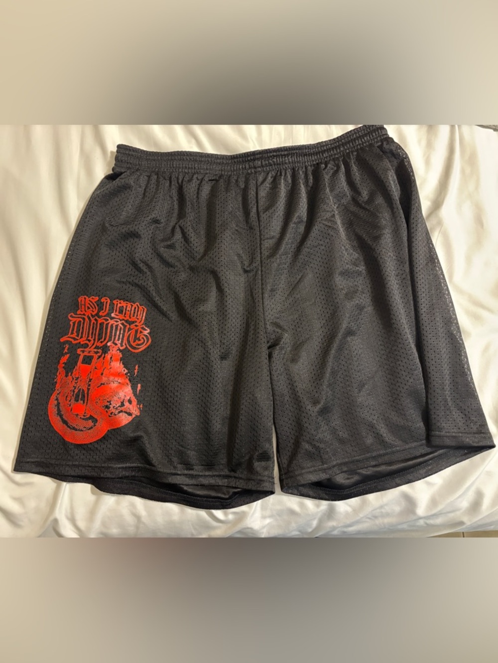 As I Lay Dying Basketball Shorts Men’s XL Serpent Skull Design